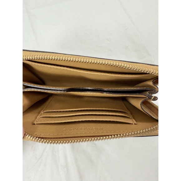 Michael Kors Leather Zip Around Wristlet Wallet butterscotch yellow - Picture 10 of 11